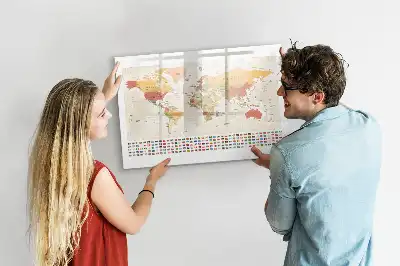 Magnetic world map marker board project display board