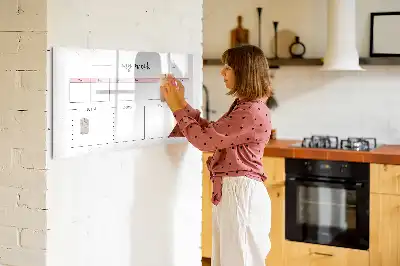 Magnetic glass dry erase board weekly planner