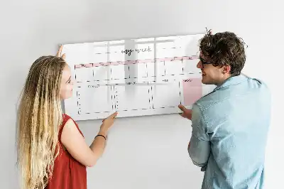 Magnetic glass dry erase board weekly planner