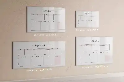 Magnetic glass dry erase board weekly planner
