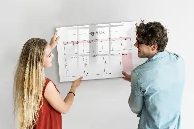Magnetic glass dry erase board weekly planner