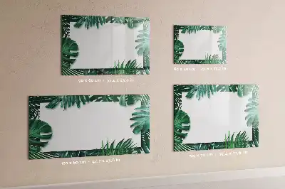 Magnetic glass dry erase board exotic leaves design