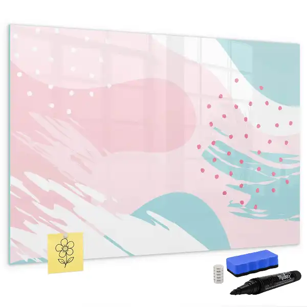 Magnetic marker board pastel abstraction design