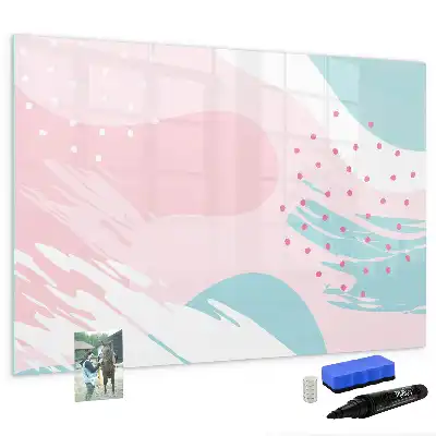 Magnetic marker board pastel abstraction design