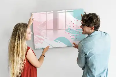 Magnetic marker board pastel abstraction design