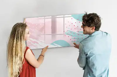 Magnetic marker board pastel abstraction design