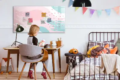 Magnetic marker board pastel abstraction design