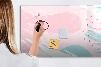 Magnetic marker board pastel abstraction design