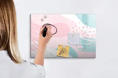 Magnetic marker board pastel abstraction design