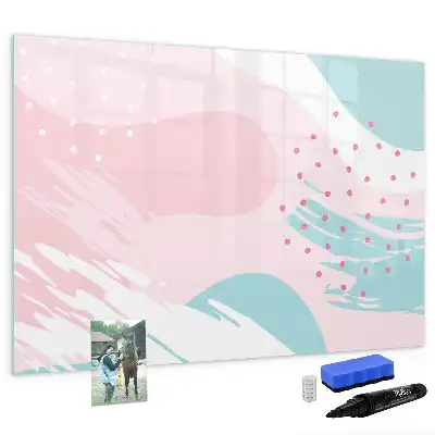 Magnetic marker board pastel abstraction design