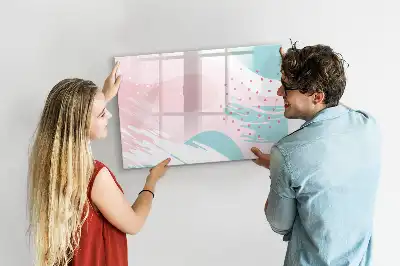 Magnetic marker board pastel abstraction design