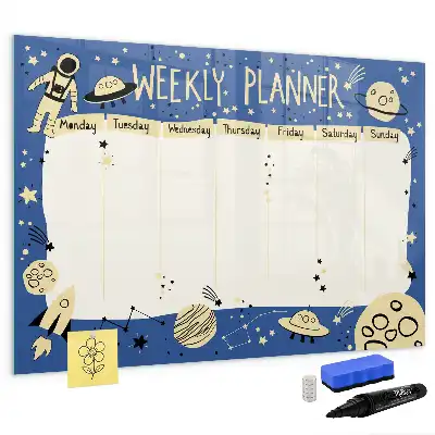 Magnetic marker board cosmic weekly planner