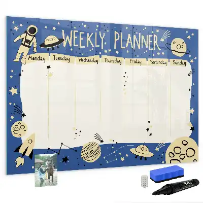 Magnetic marker board cosmic weekly planner