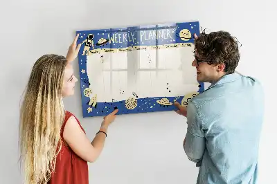Magnetic marker board cosmic weekly planner