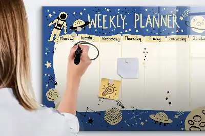 Magnetic marker board cosmic weekly planner