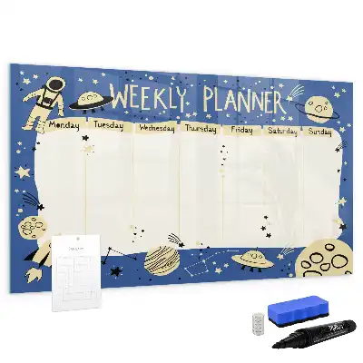 Magnetic marker board cosmic weekly planner