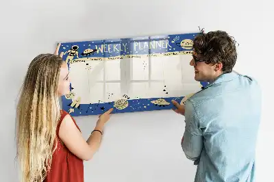 Magnetic marker board cosmic weekly planner