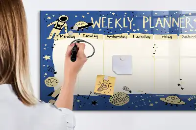 Magnetic marker board cosmic weekly planner