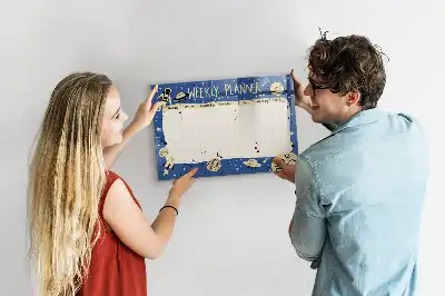 Magnetic marker board cosmic weekly planner