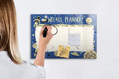 Magnetic marker board cosmic weekly planner