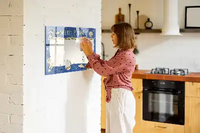 Magnetic marker board cosmic weekly planner