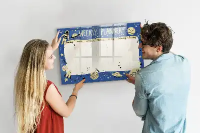 Magnetic marker board cosmic weekly planner
