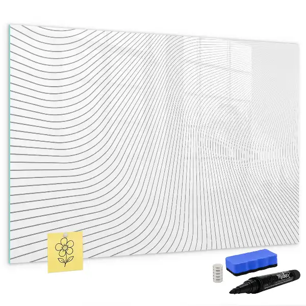 Magnetic marker board abstract lines design