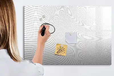 Magnetic marker board abstract lines design