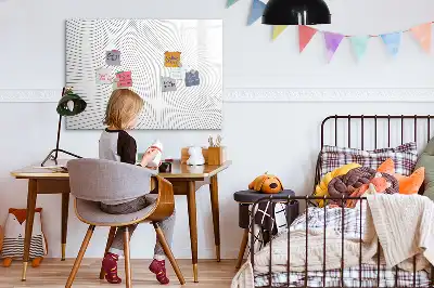 Magnetic marker board abstract lines design
