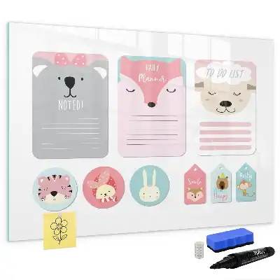 Magnetic glass dry erase board happy bookmarks design
