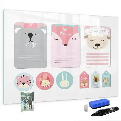 Magnetic glass dry erase board happy bookmarks design