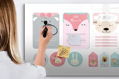 Magnetic glass dry erase board happy bookmarks design