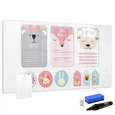 Magnetic glass dry erase board happy bookmarks design