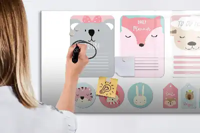 Magnetic glass dry erase board happy bookmarks design
