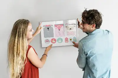 Magnetic glass dry erase board happy bookmarks design