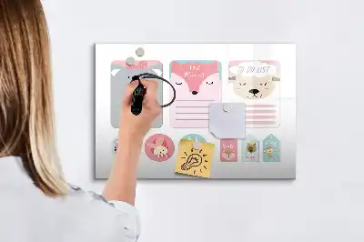 Magnetic glass dry erase board happy bookmarks design