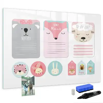 Magnetic glass dry erase board happy bookmarks design