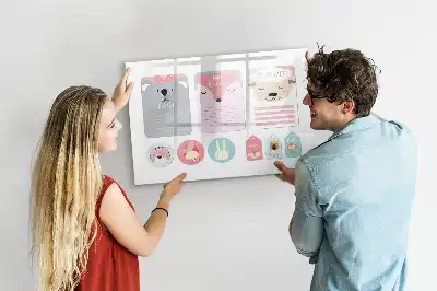 Magnetic glass dry erase board happy bookmarks design