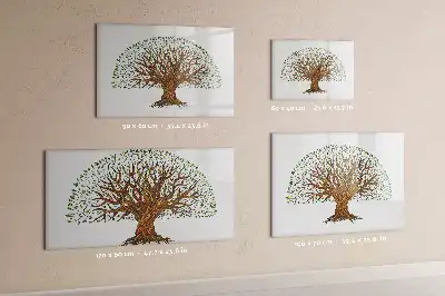 Magnetic glass dry erase board with tree root design