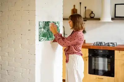 Magnetic marker board with monstera leaves design