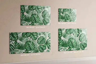 Magnetic marker board with monstera leaves design