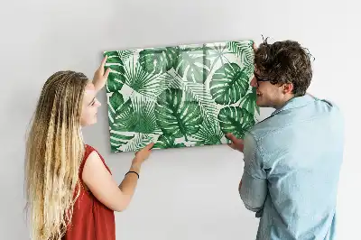 Magnetic marker board with monstera leaves design