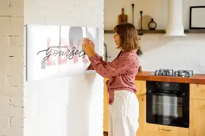 Magnetic marker board with Love Yourself text