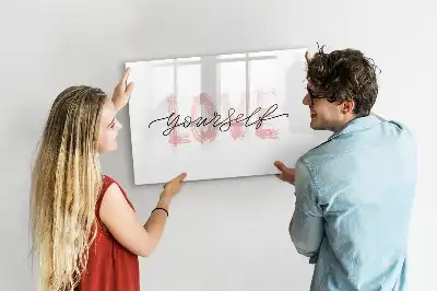 Magnetic marker board with Love Yourself text