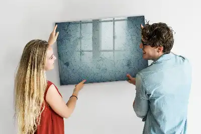 Magnetic glass dry erase board vintage map design
