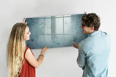 Magnetic glass dry erase board vintage map design