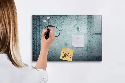 Magnetic glass dry erase board vintage map design
