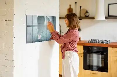 Magnetic glass dry erase board vintage map design