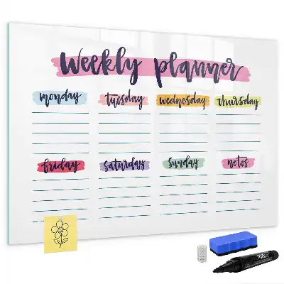 Magnetic marker board handwritten planner