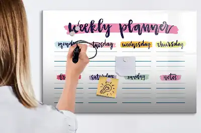 Magnetic marker board handwritten planner